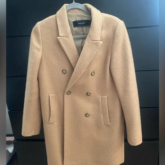 ZARA BASIC TAN COAT - Picture 1 of 5